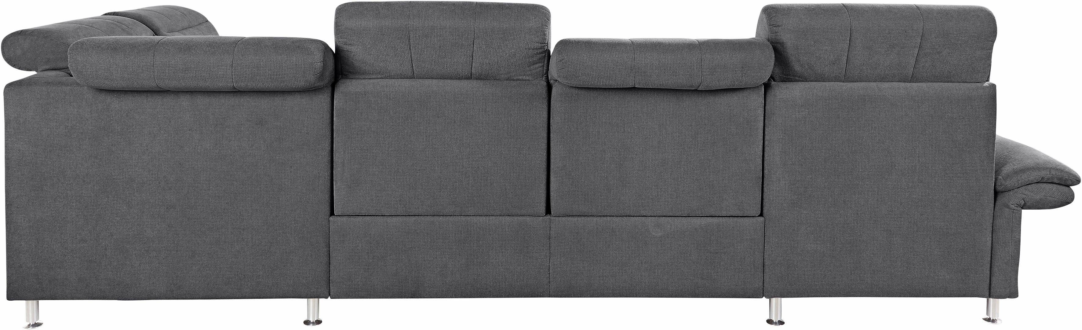 Home affaire Wohnlandschaft Manhattan U-Form, 2 Sitze mit elektrischer Relaxfunktion, verstellbare Armlehnen