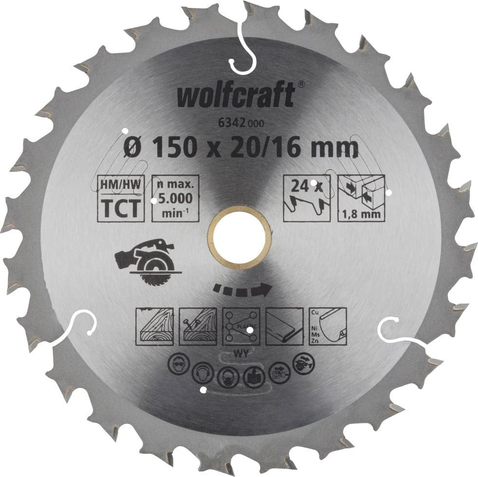 Wolfcraft Kreissägeblatt Wolfcraft Kreissägeblatt 150 x 10 mm Hartmetall