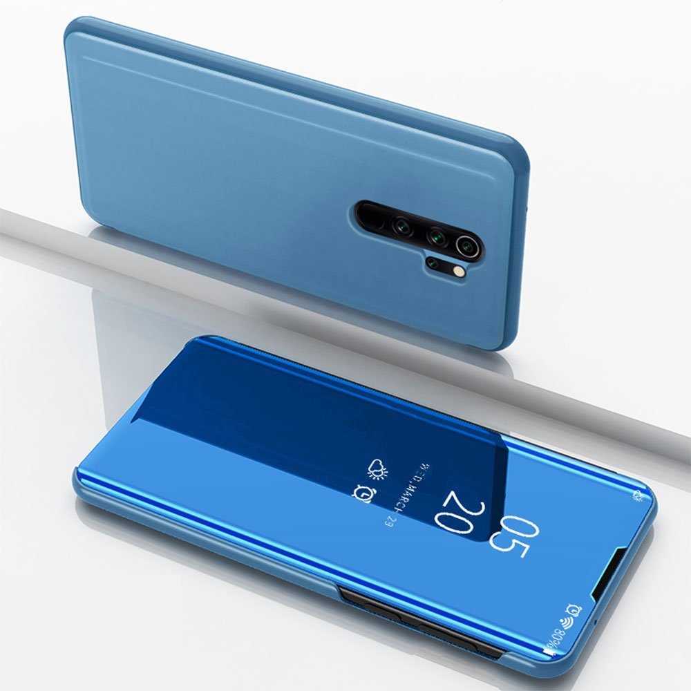 FITSU Handyhülle Spiegel Hülle für Xiaomi Redmi Note 8 Pro Handytasche,  Schlanke Klapphülle, elegantes Flipcase, Handyhülle mit Standfunktion