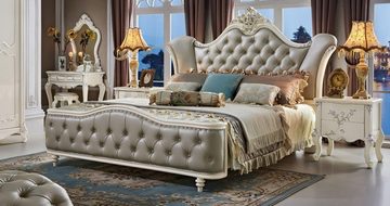 JVmoebel Bett, Bett Polsterbett Luxus Doppel Schlafzimmer Holz Leder Betten