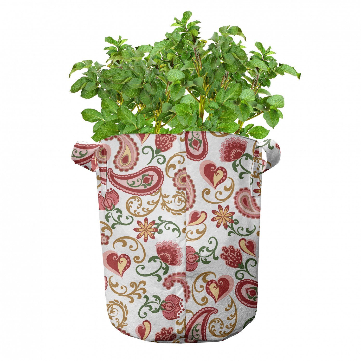Abakuhaus Pflanzkübel hochleistungsfähig Paisley Pflanzen, für Griffen Stofftöpfe mit Art-Rosen-Motiv