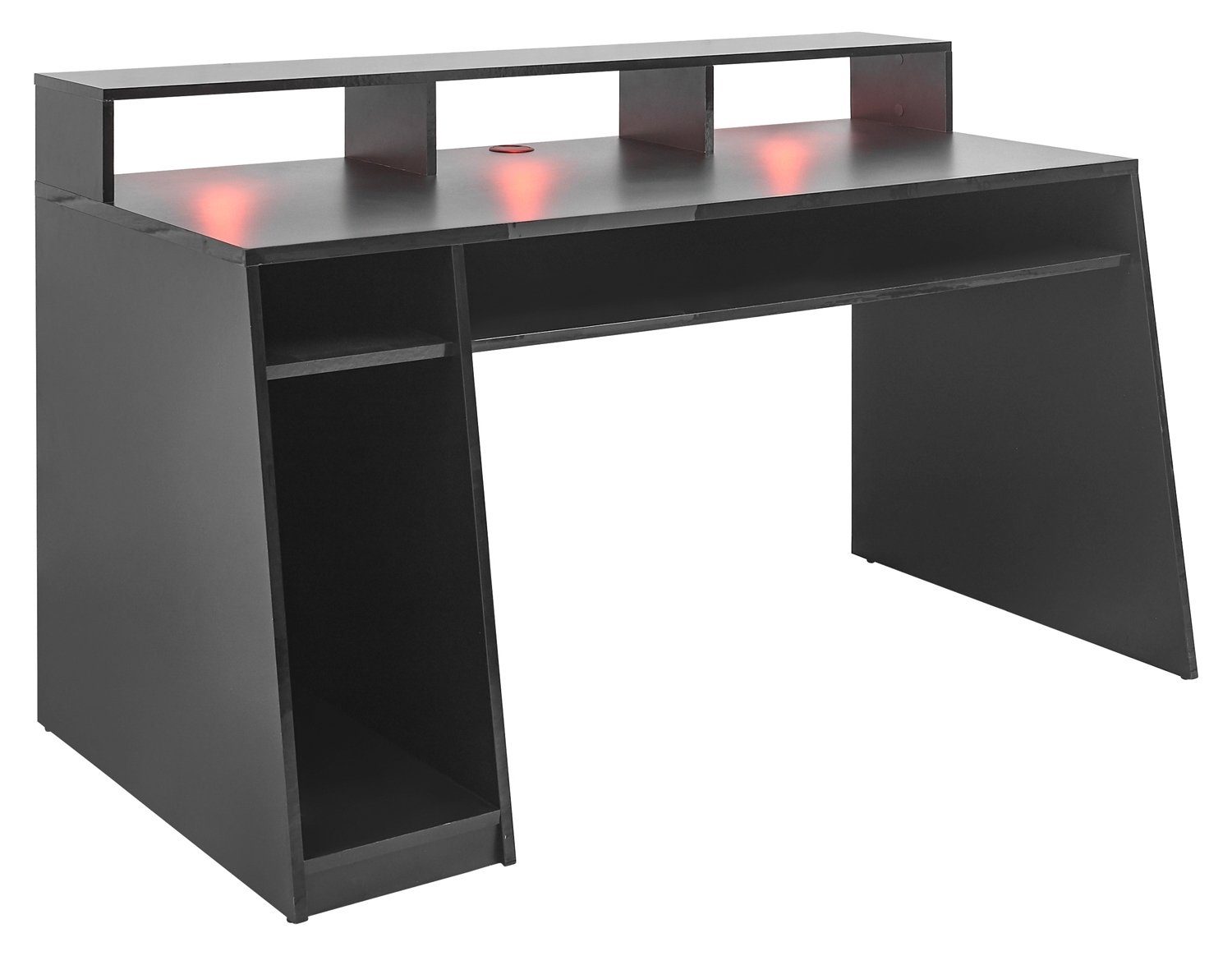 Gamingtisch Gaming-Schreibtisch HIGHSCORE, B 150 x T 77 cm, Schwarz matt, mit LED-Beleuchtung | Computertische