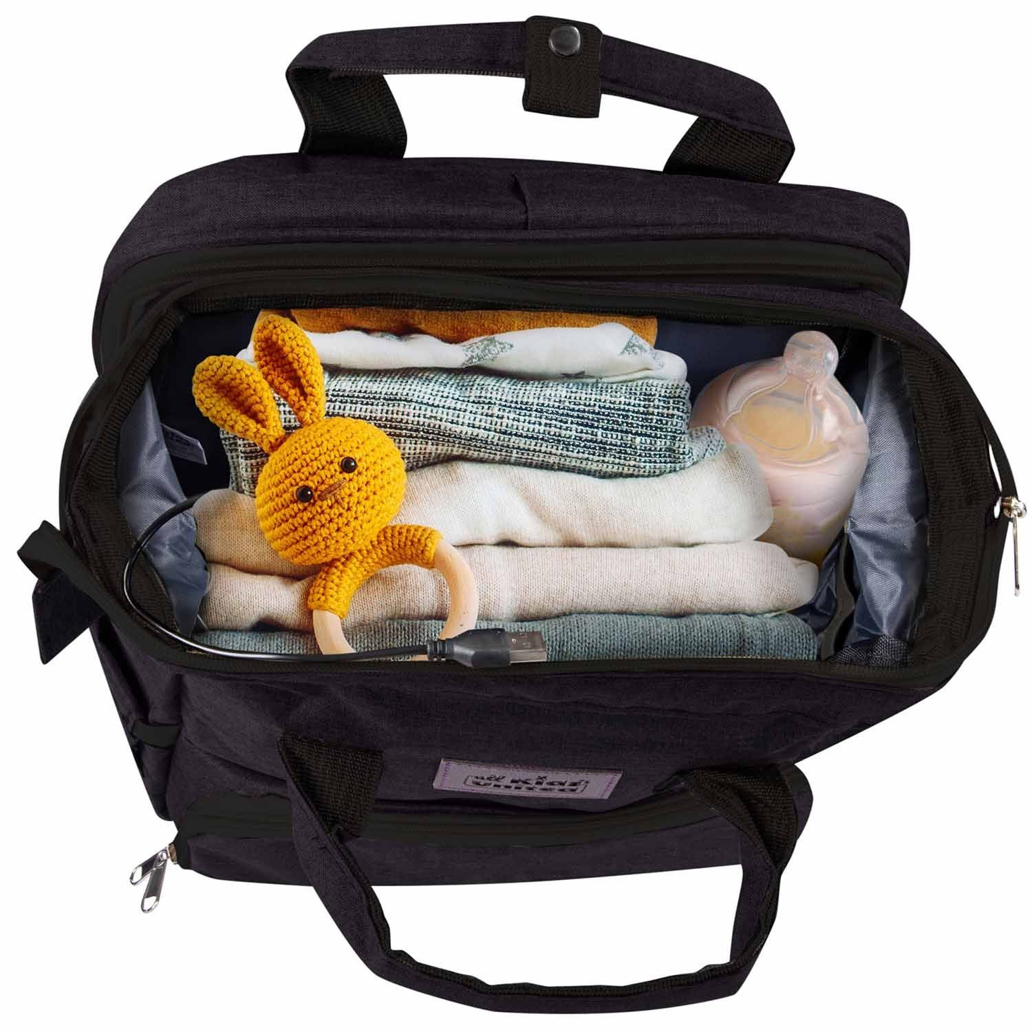 all Kids United changing backpack Baby bag with cot (set, baby backpack, changing mat, integrated baby cot, stroller hook)