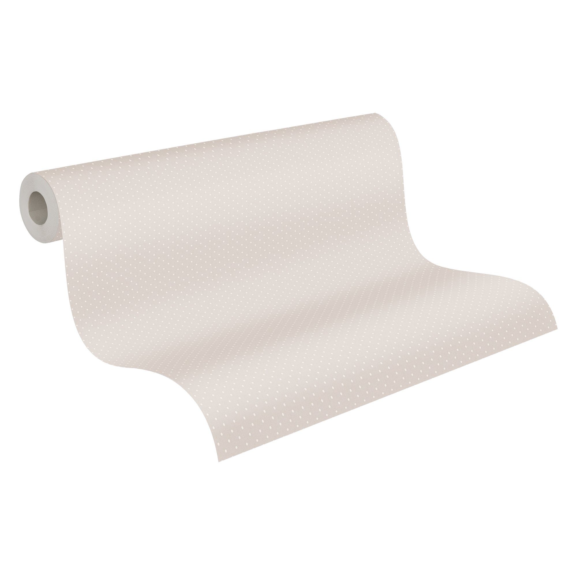 Bricoflor Kindertapete Neutral Beige Tapete mit Pünktchen Ideal für Babyzim günstig online kaufen