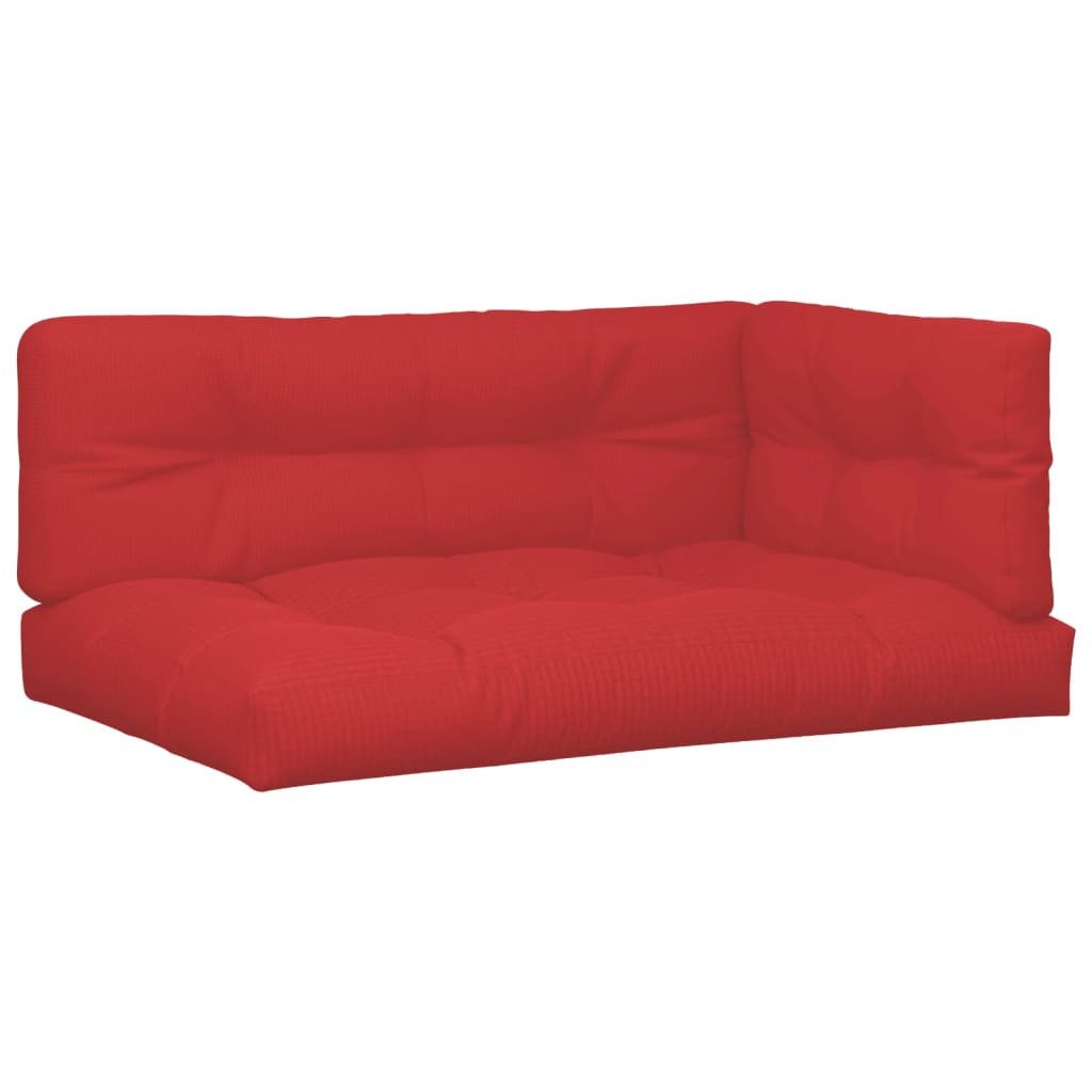 vidaXL Sitzauflage Palettenkissen 3-tlg. Rot Stoff, (3 St)