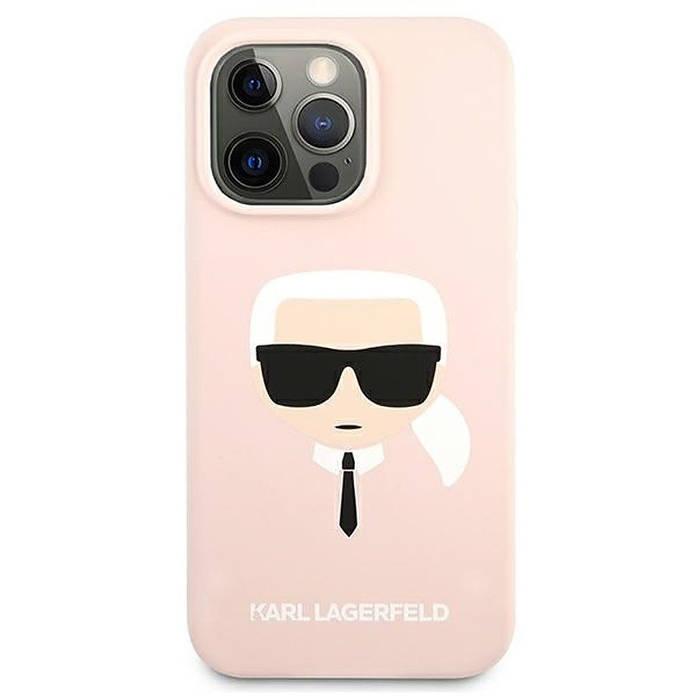 KARL LAGERFELD Handyhülle Schutzhülle Handyschale Designerhülle 6,7 Zoll, Silikon, Mikrofaserfutter, Karl's Head, passgenau