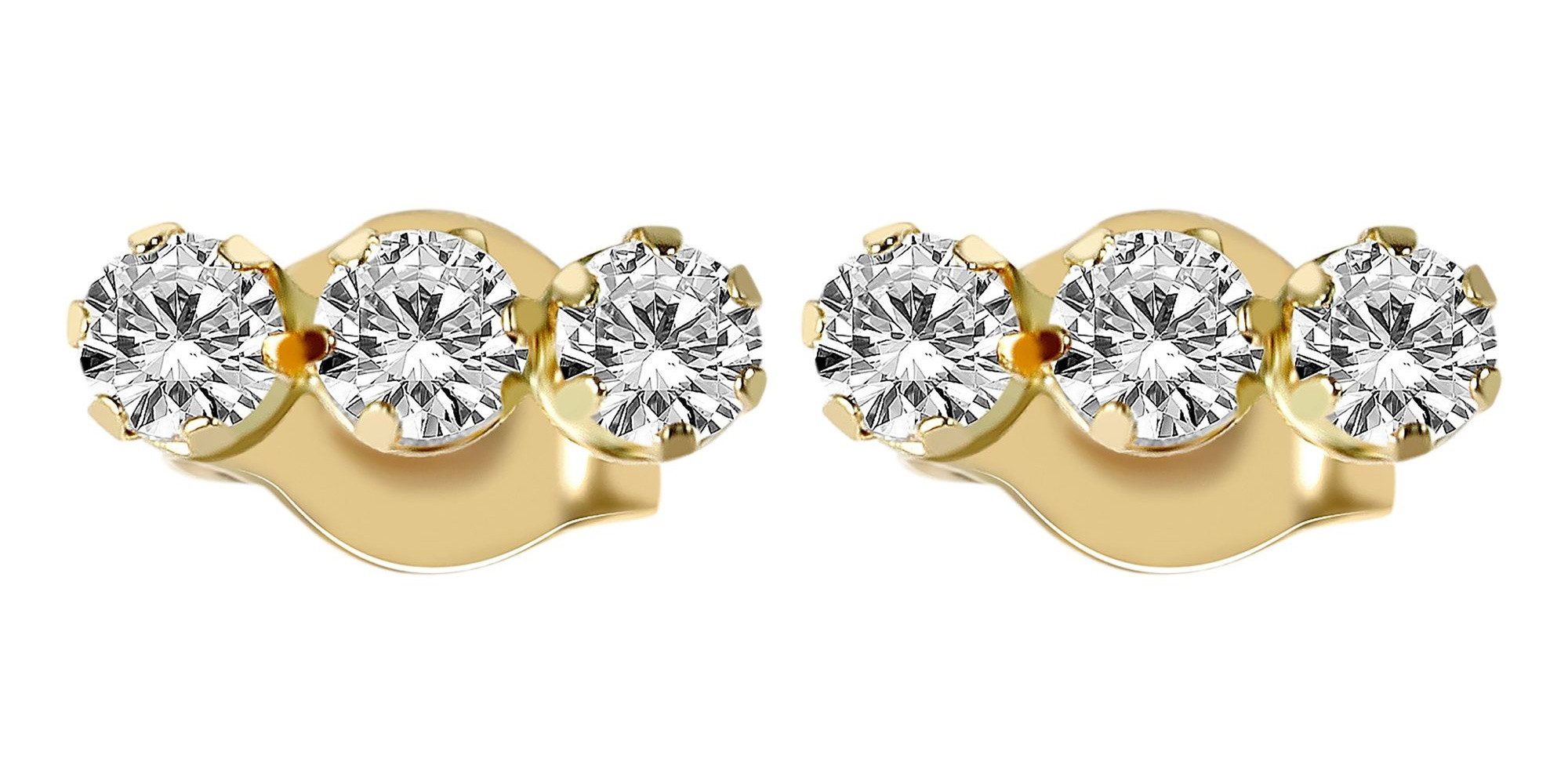 Paar Ohrhänger Ohrringe – Ohrstecker aus 333 Gold mit Zirkonia
