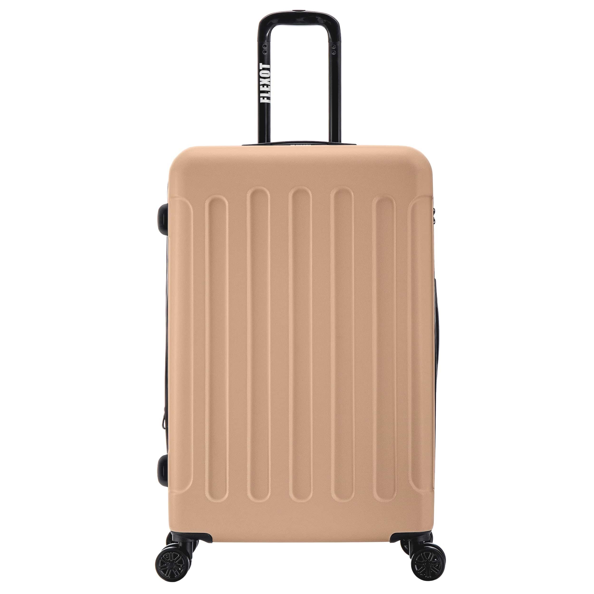 Flexot Hartschalen-Trolley F-3045 (Gr. M, L, XL) – Kofferset – ABS-Hartschale, 4 Rollen, Robuster und moderner Koffer mit vier 360° Rollen und Zahlenschloss