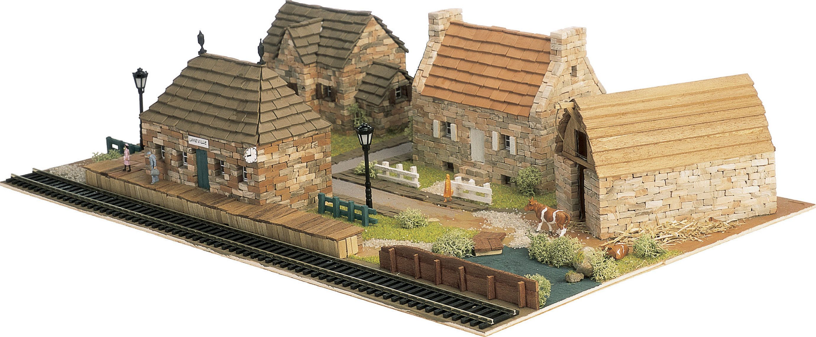Domus Kits Modellbausatz DiH0rama 2 HO, Maßstab 1:87, (Modellbausatz, 1547-tlg., Dorf), Made in Europe