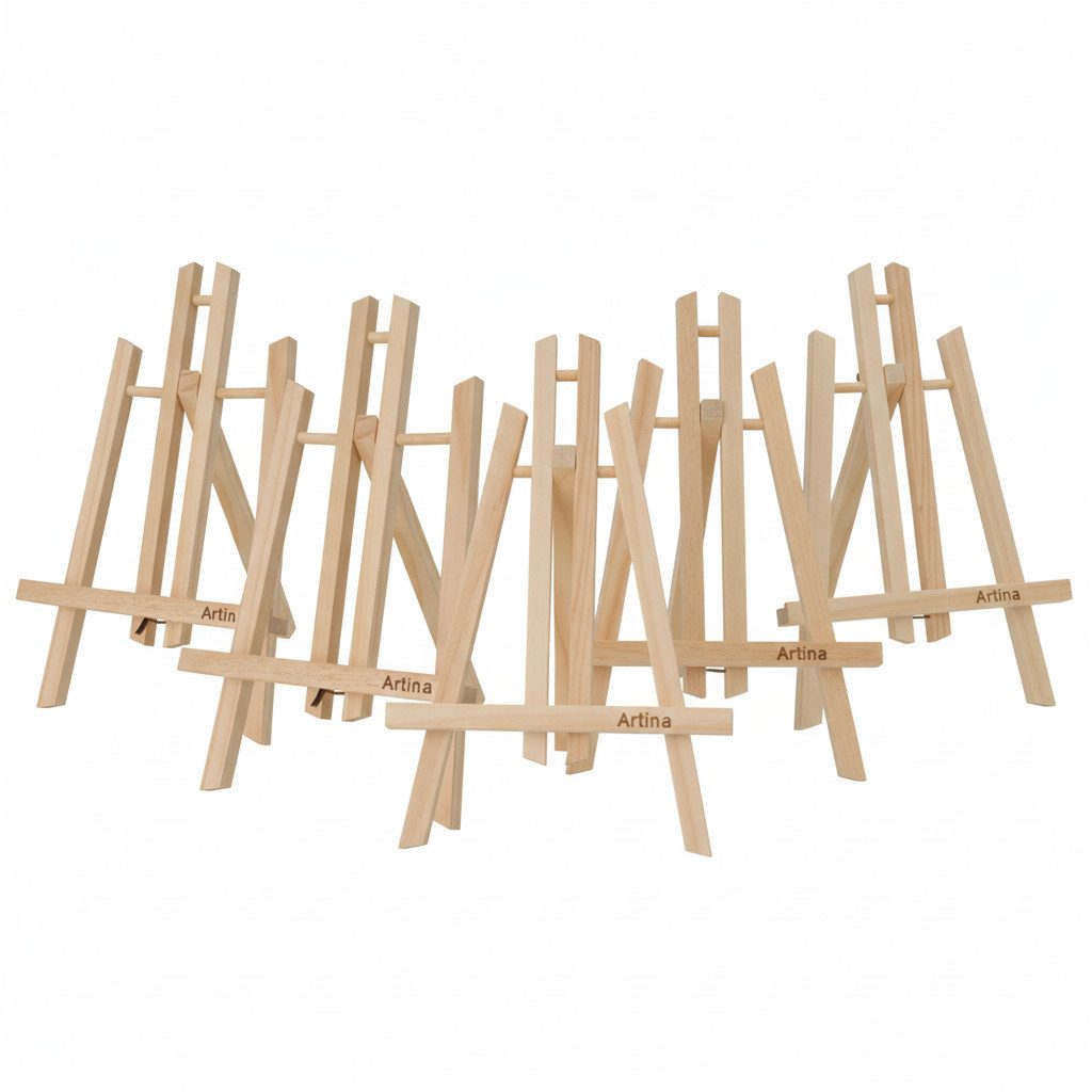 Artina Staffelei, handgefertigt aus geöltem Kiefernholz, teilweise vormontiert