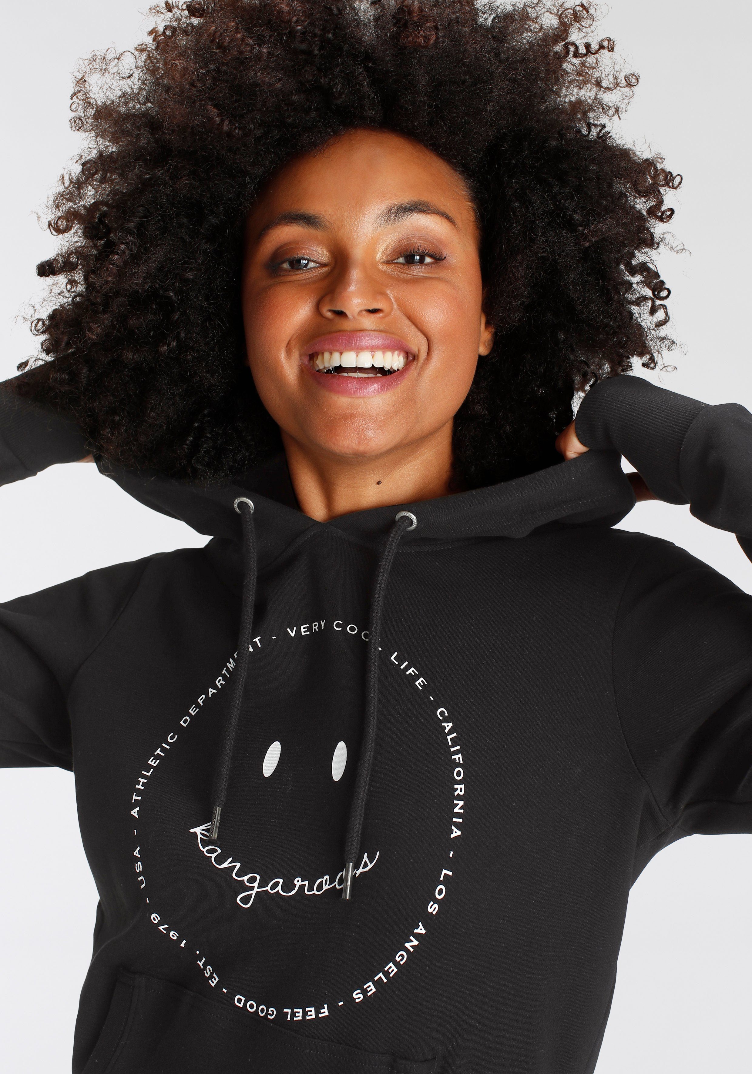 KangaROOS Kapuzensweatshirt Langarm mit Daumenlöchern, figurumspielend, aus Interlockmaterial – Bild 4 von 5