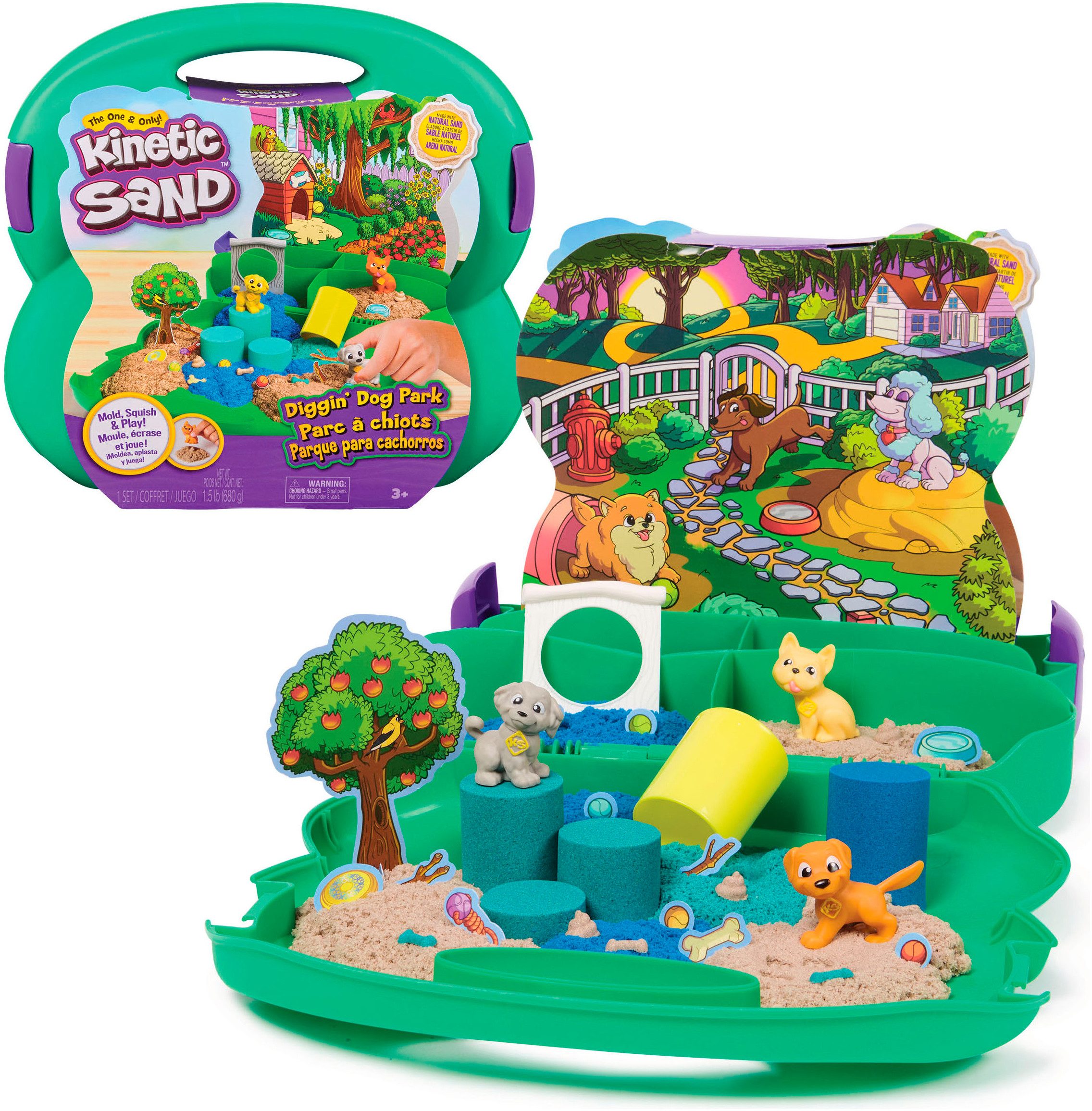 Kreativset Kinetic Sand - Hunde Park Koffer 680 g