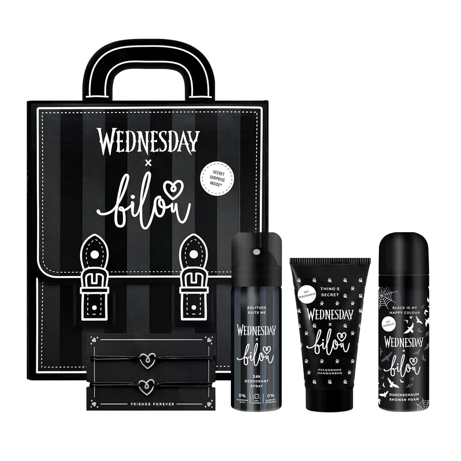 Pflege-Geschenkset bilou Geschenkset bilou x Wednesday Duschschaum Handcreme Deo