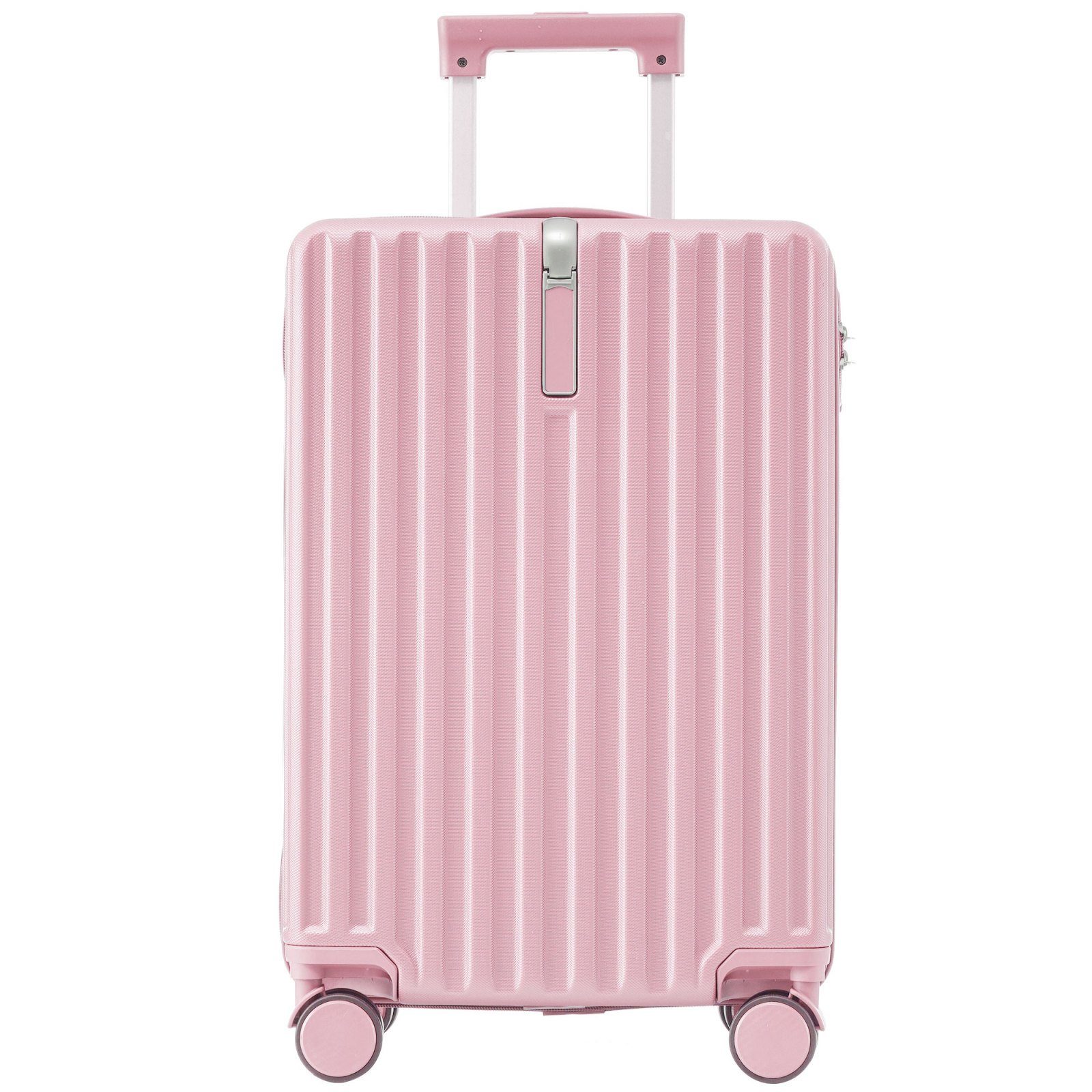 SEEZSSA Koffer 1tlg Reisekoffer, Handgepäck 4 Rollen, Rollkoffer aus ABS-Material, , FarbenModisches leichtes Gepäck 55x36x21cm rosa