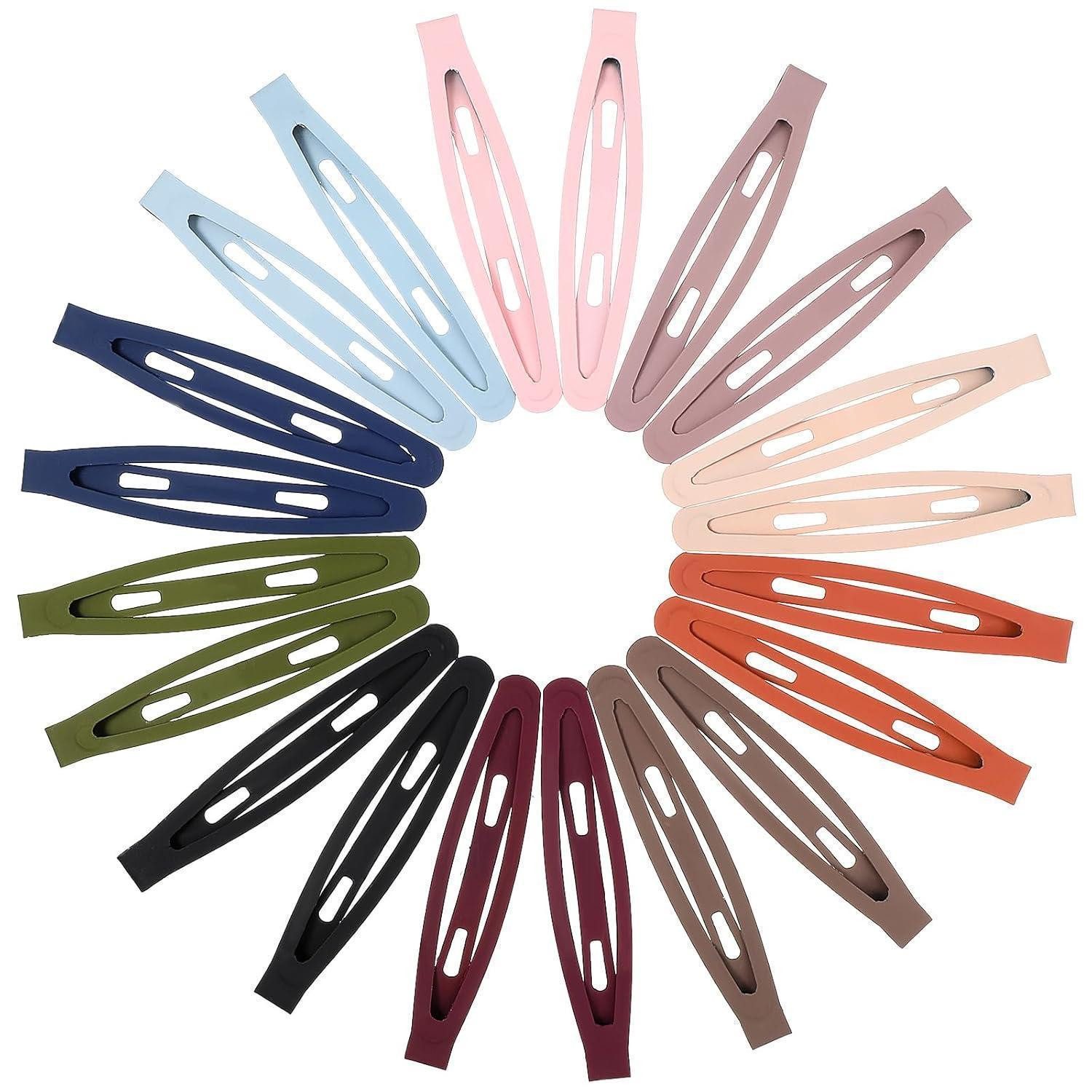 LuxusKollektion Haarclip 20er Set bunte Snap Haarspangen 6,2 cm für Mädchen Damen - Haarclips