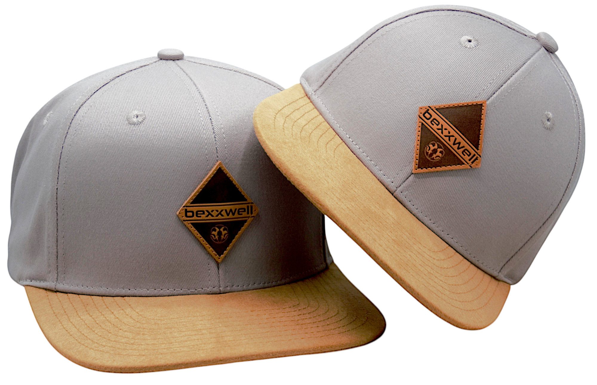Bexxwell Snapback Cap 2er-Set Partnerlook für Klein und Groß mit Lederpatch