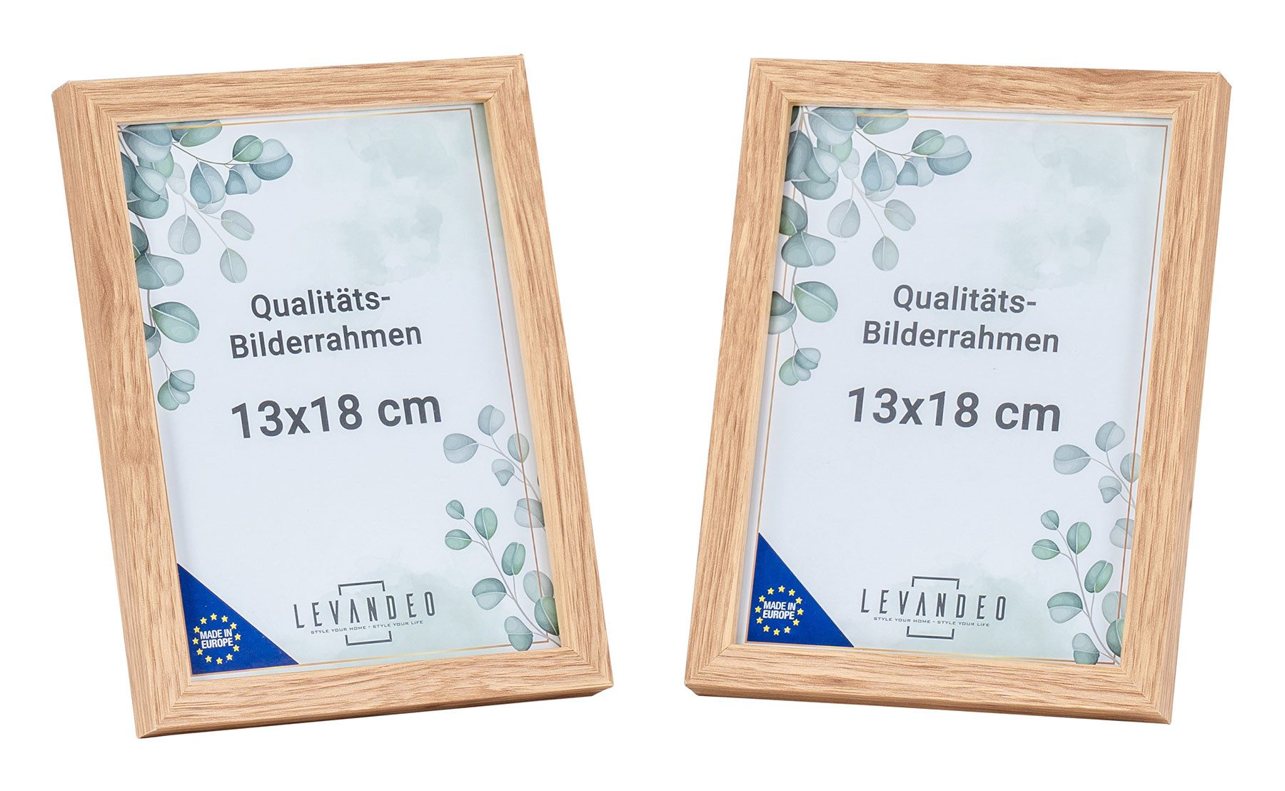 Levandeo® Bilderrahmen, 2er Set Portrait Bilderrahmen Made in EU 13x18 Eich günstig online kaufen