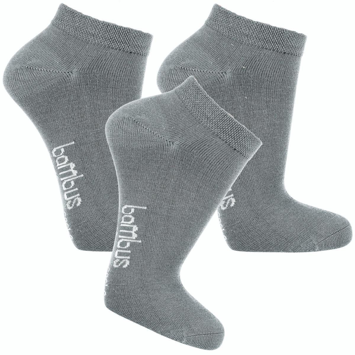 Wowerat Sneakersocken Sneaker Socken Bambus grau, 3,6 oder 12 Paar (3-Paar)