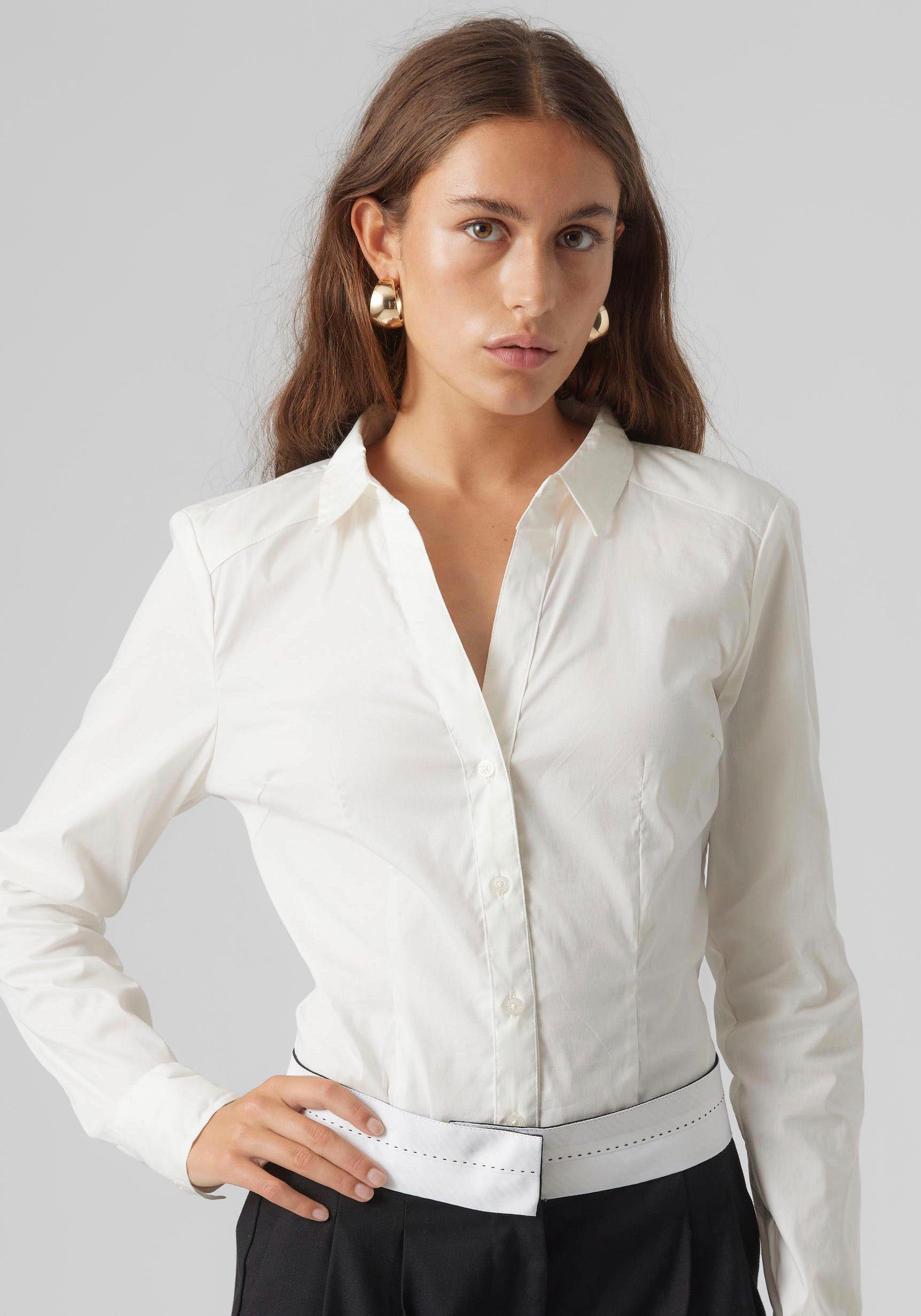 Blusenbody VMLADY L/S G-STRING SHIRT WVN NEW NOOS