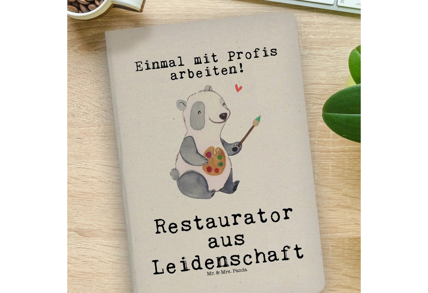 Thumbnail - Mr. & Mrs. Panda Notizbuch Restaurator Leidenschaft - Transparent - Geschenk, Beruf, DIN A4 Noti Mr. & Mrs. Panda, Echte...