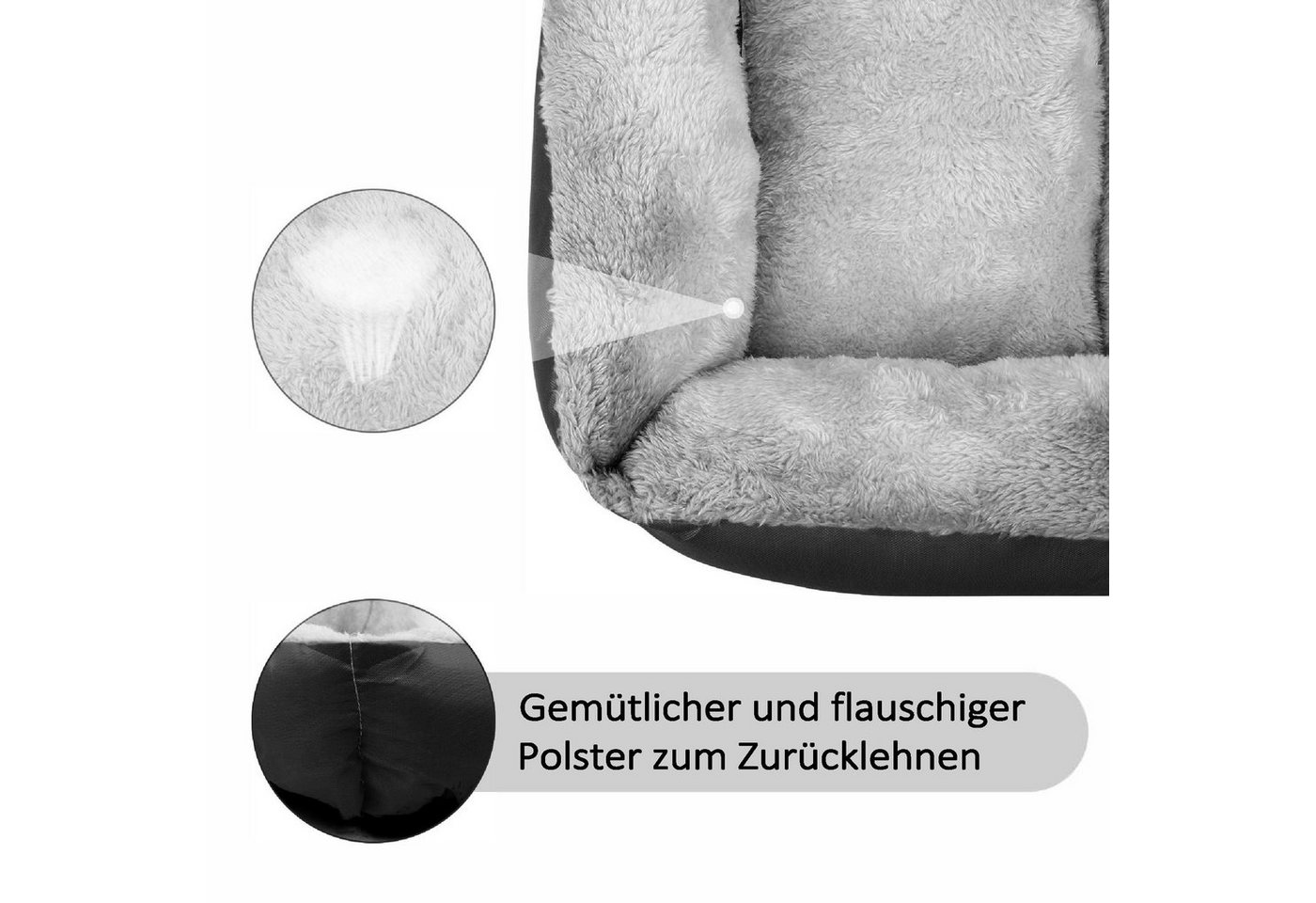 Thumbnail - wuuhoo Tierbett Lucky 60cm I flauschiges und gemütliches Hundesofa, für kleine und mittelgroße Hunde I Haustierbett