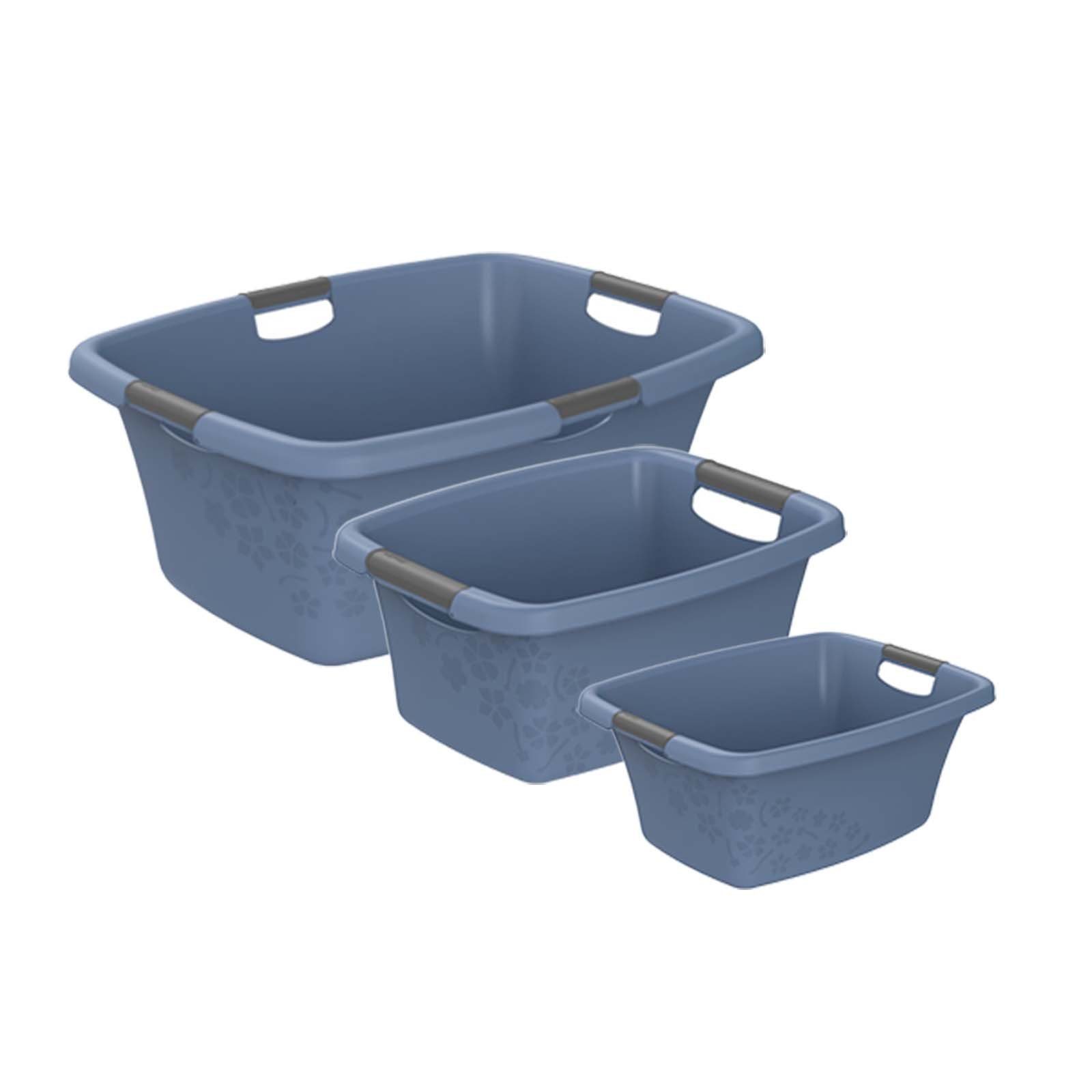 ROTHO Wäschewanne Flowers Wäschekorbset 3 tlg. 12l 25l 50l, Kunststoff (PP) günstig online kaufen