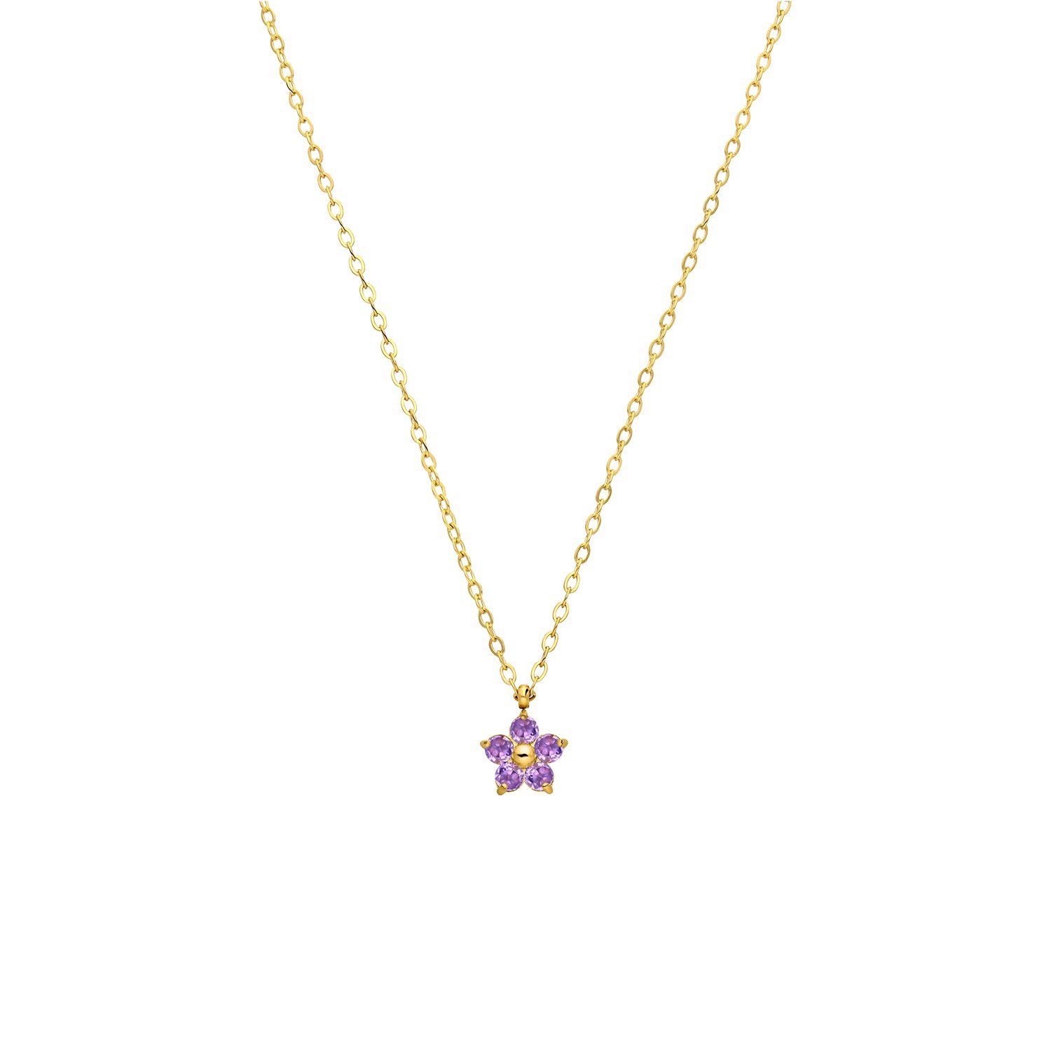 LUCARDI Kette mit Anhänger Halskette - Stahl - Gold - Zirkonia - Damen