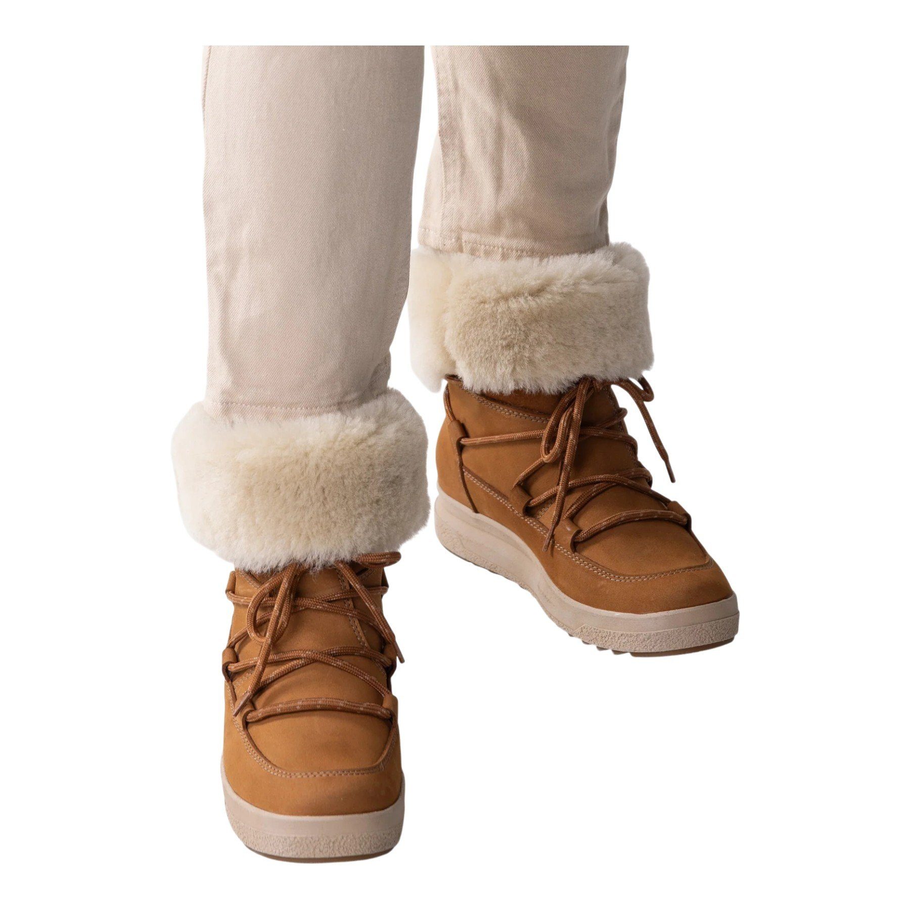 Pomar Lappi GTX (Nubukleder, Lammfell) hellbraun Damen Winterstiefel