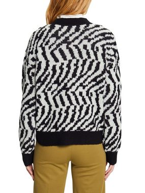 Esprit Collection Rundhalspullover Pullover mit abstraktem Jacquard-Design