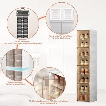 REDOM Schuhschrank mit Türen und Regalen, Schuhbox (PP+ABS+Magnet, für das Wohnzimmer, stapelbarer Aufbewahrungsorganisator Schrank)