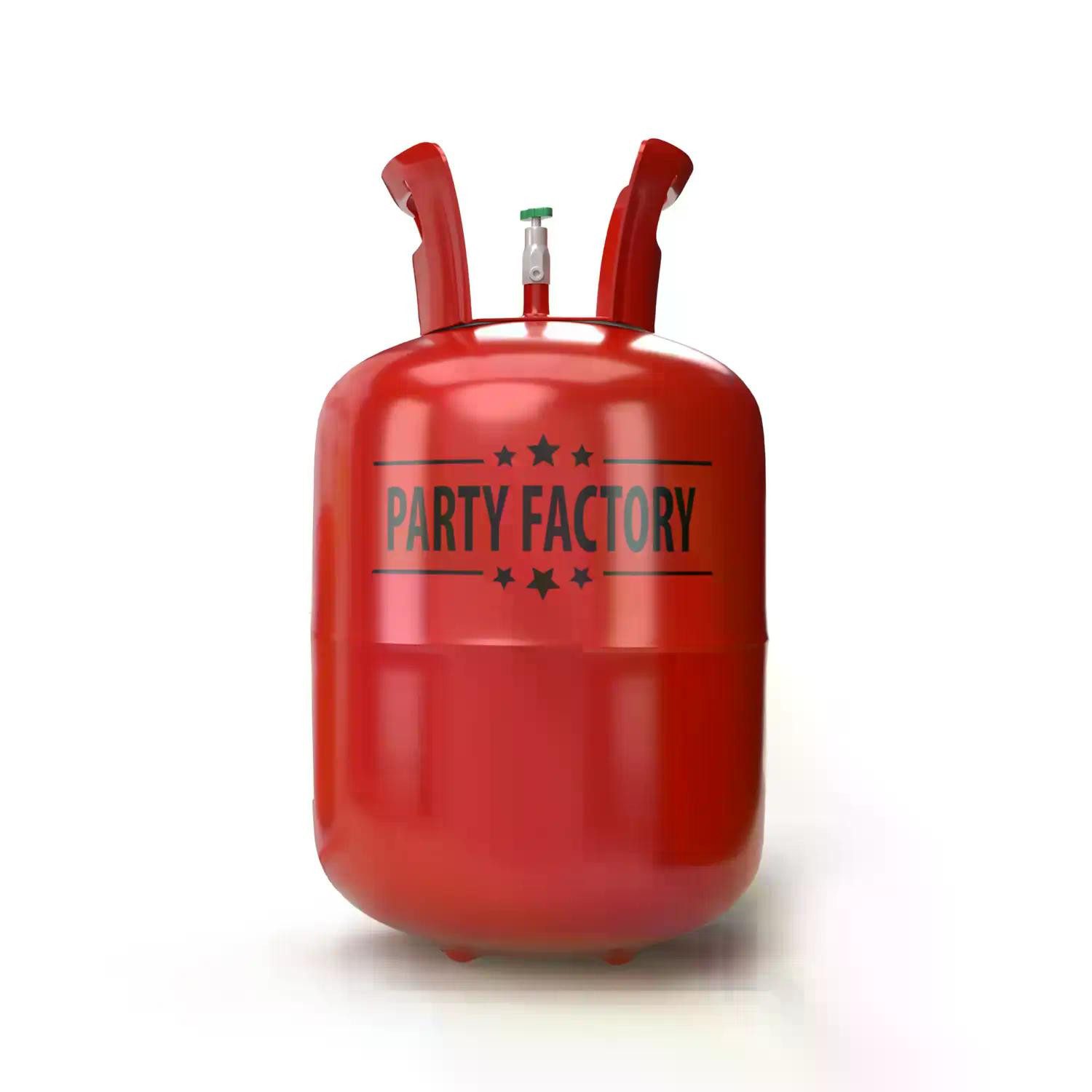 Party Factory Helium Ballongas Helium für bis zu 20 Luftballons, 0,14m³ Einwegflasche, Ballongas, Helium, Heliumgas, Helium Ballongas