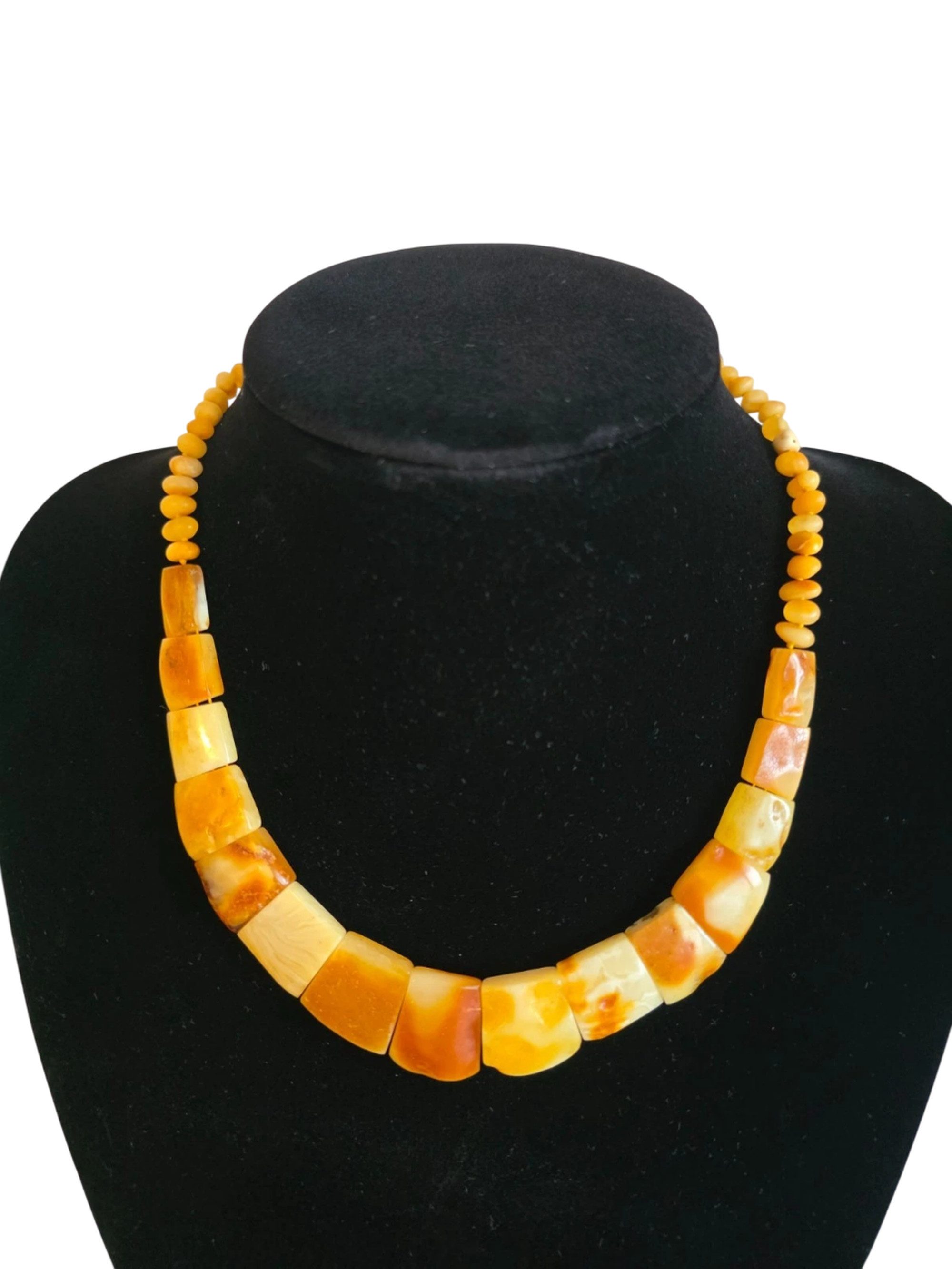 ROSWELL Collier Bernsteinkette Baltischer Naturbernstein Damen Honig Cognac (1-tlg), Handgefertigtes Collier, echter baltischer Naturbernstein Butterscotch