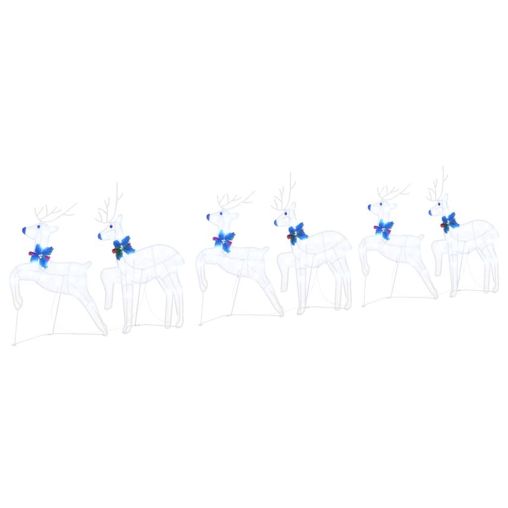 vidaXL Christbaumschmuck LED Rentiere 6 stk. Weiß 45 x 19 x 65 cm Stoff (6-tlg)