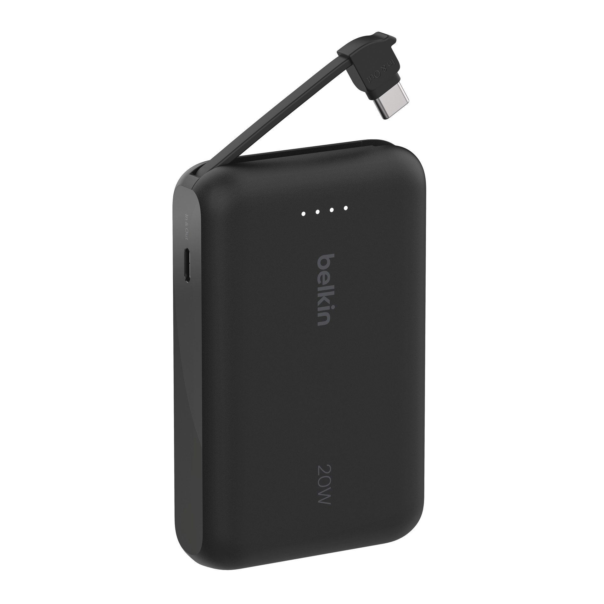 Belkin BoostCharge Power Bank 10K mit integrierten Kabeln Powerbank Belkin BOOST CHARGE Power Delivery Powerbank 10.000mAh, white