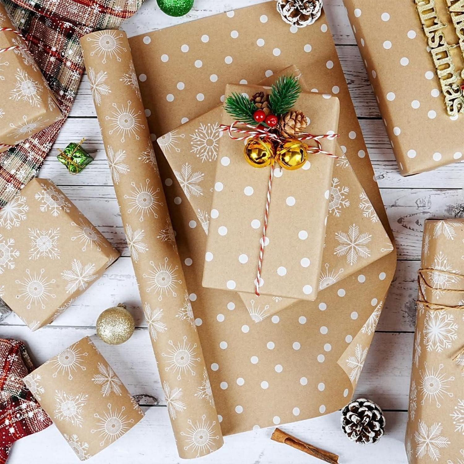 LuxusKollektion Geschenkpapier Geschenkpapier Weihnachten Rolle Kraftpapier recycelbar 10m Braun