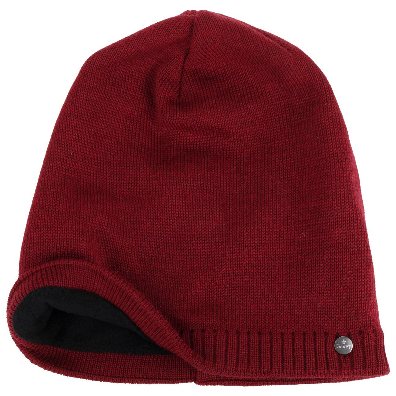 Lierys Beanie Futter, Made Wollmütze Germany in bordeaux (1-St) mit