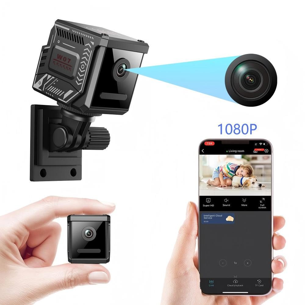 Fyrove Überwachungskamera Mini WLAN Überwachungskamera Innen 1080p HD für Zuhause, Büro (Kabellose WiFi Kamera mit Nachtsicht, Bewegungserkennung und Handy App)