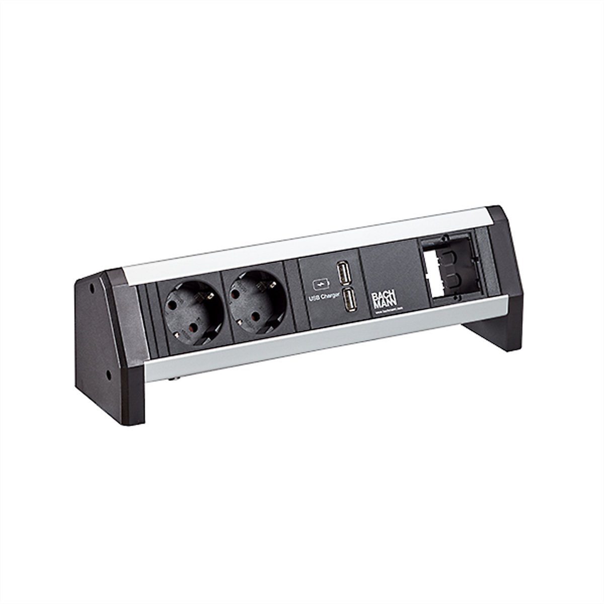 Bachmann DESK 2xCEE7/3 1xUSB Charger GST18 Einbau-Tischsteckdosenleiste (Kabellänge 1 m), 902.0243