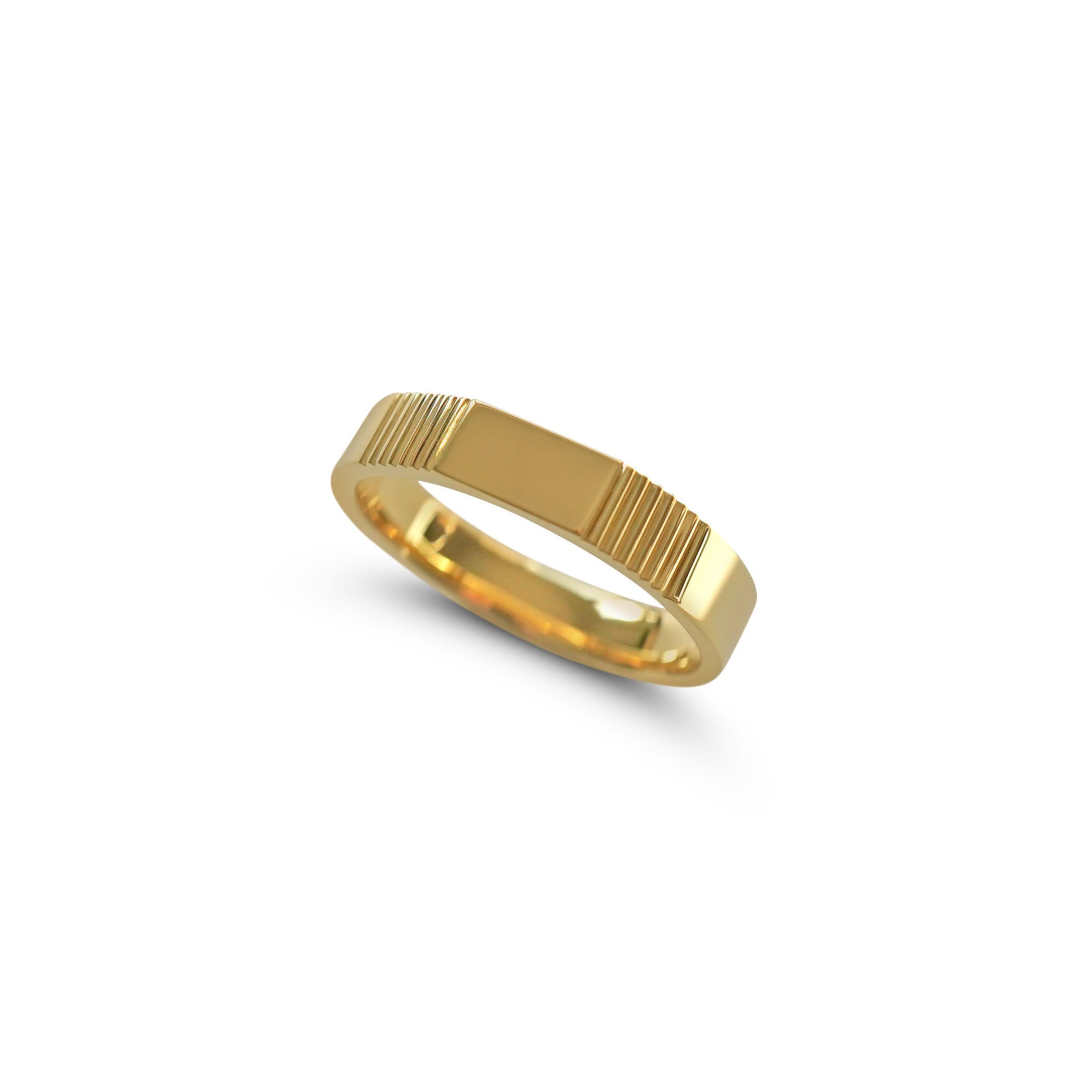 poliert Silber Bandring Sprezzi Fashion massivem Gold Herren Fingerring 925 aus klassisch