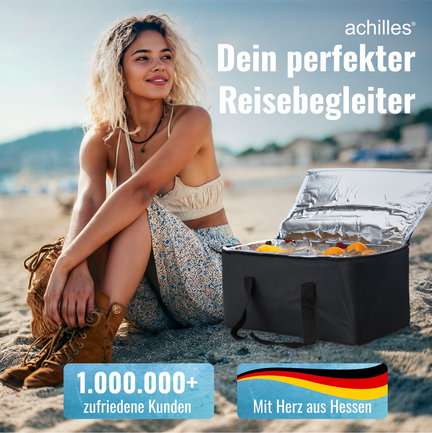 achilles Einkaufsbeutel Kühleinsatz Kühl-Tasche Thermo-Tasche für Klapp-Box Kühl-Box