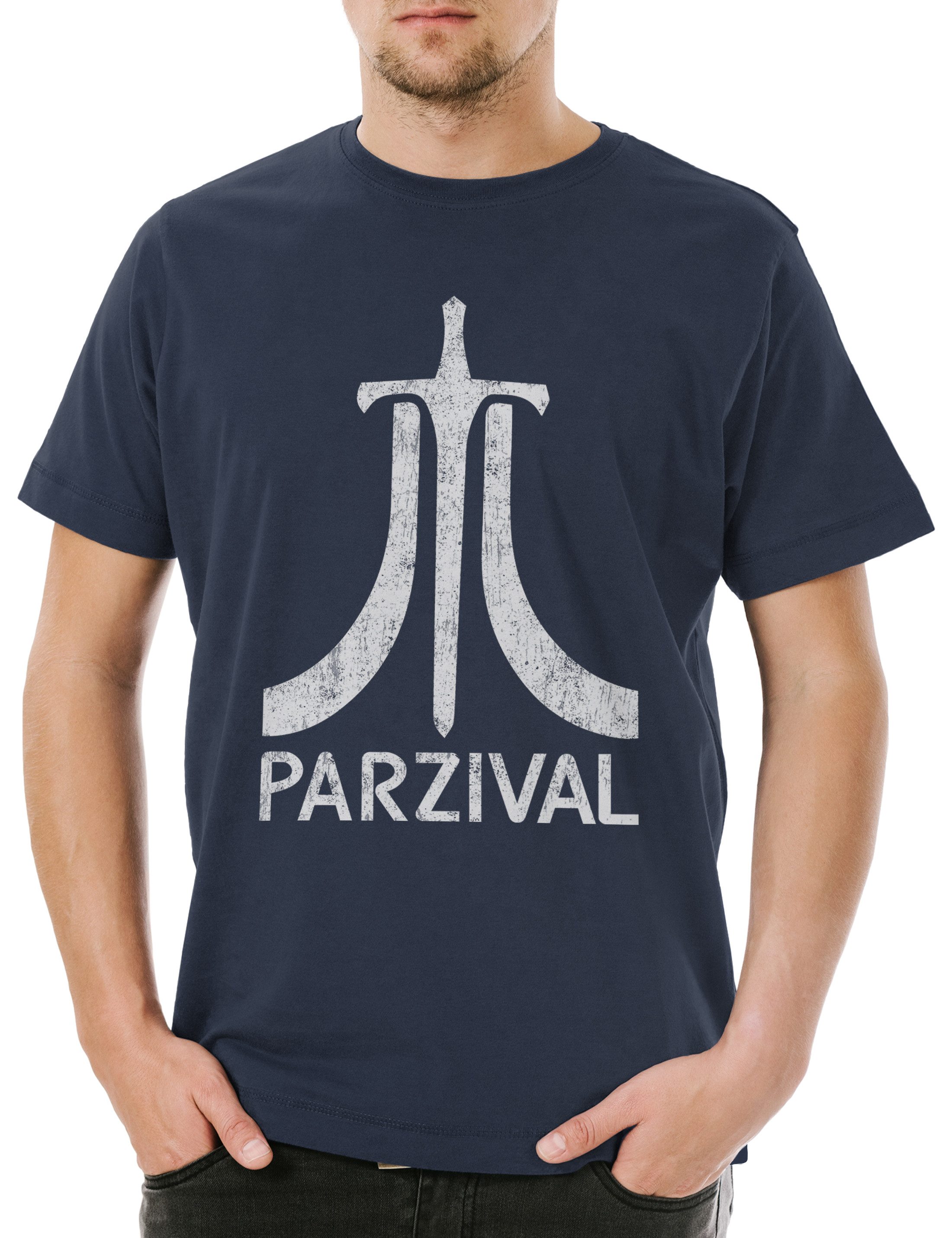 Print-Shirt Parzival Herren T-ShirtRPG Dungeons Role Game Play Dragons Chracter
