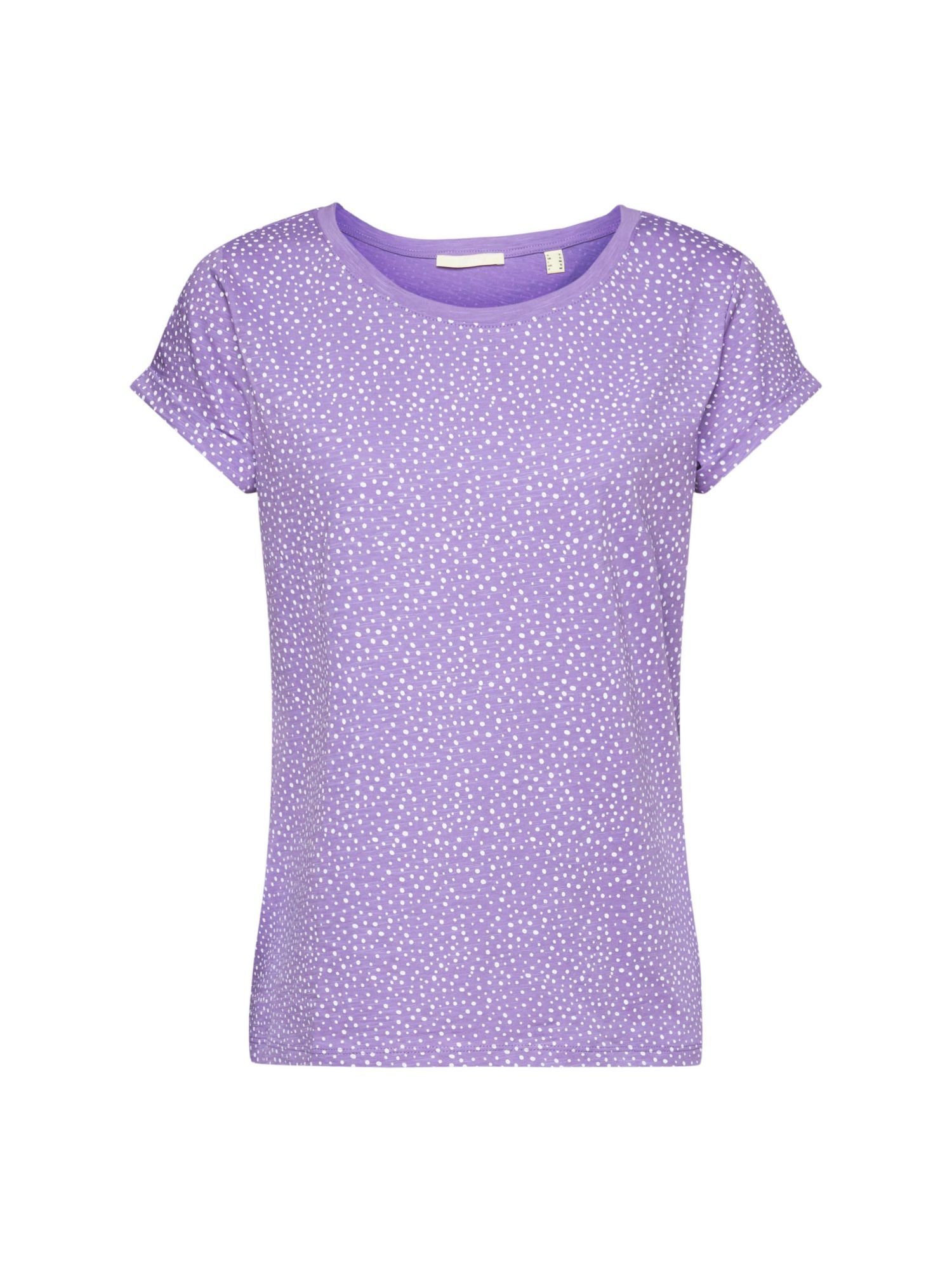 T-Shirt PURPLE mit by Esprit Allover-Muster T-Shirt (1-tlg) edc