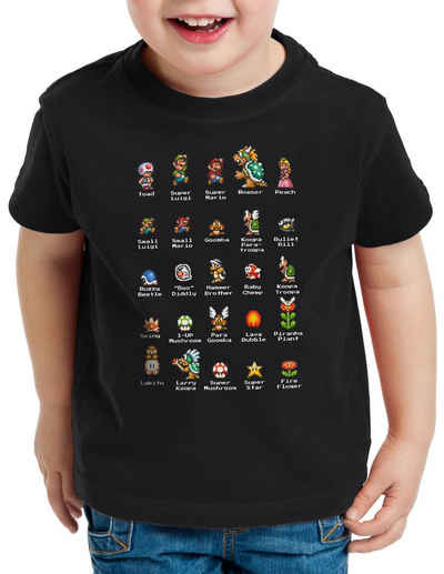 style3 Print-Shirt Kinder T-Shirt Mario Stars switch nes snes gamer