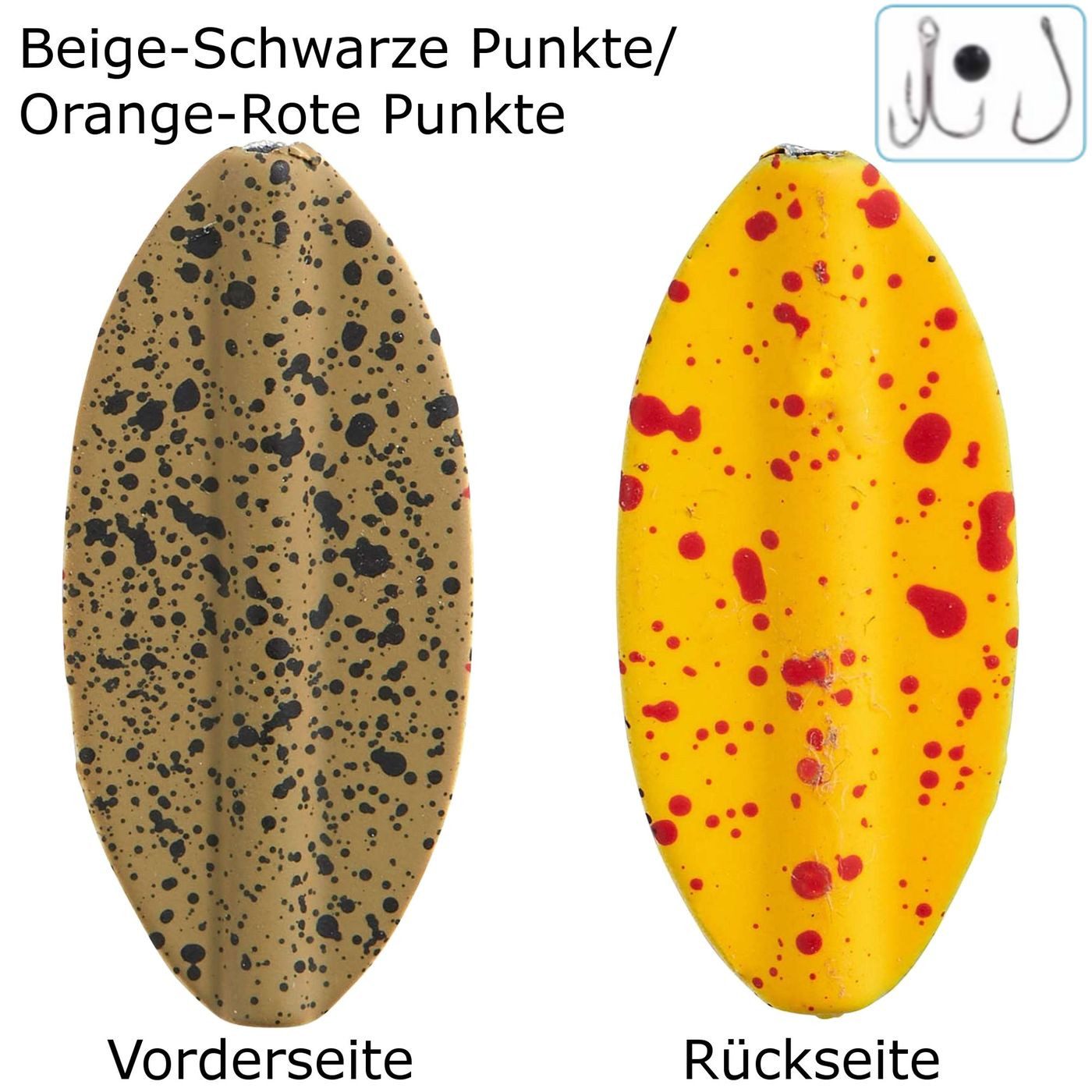 Beige-Schwarze Punkte/Orange-Rote Punkte