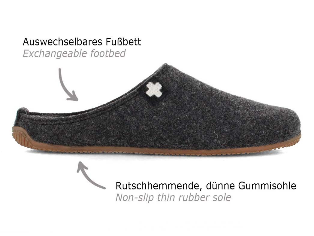 Living Kitzbühel Filzpantoffeln Gipfelkreuz Hausschuh reine Schurwolle