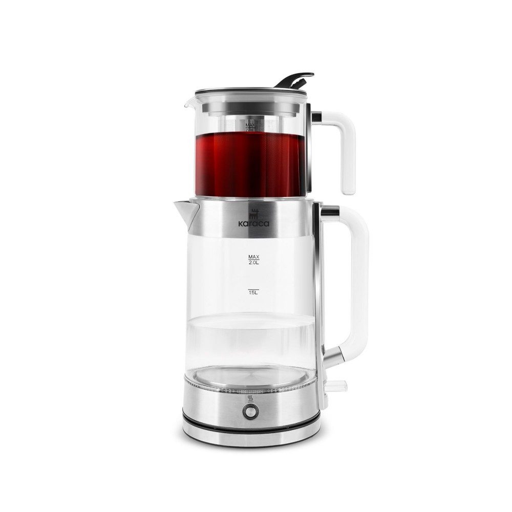 Karaca Wasserkocher Karaca Luma Glas-Teemaschine, 2,8 L, 2200 W, Warmhaltefunktion, 2200 W