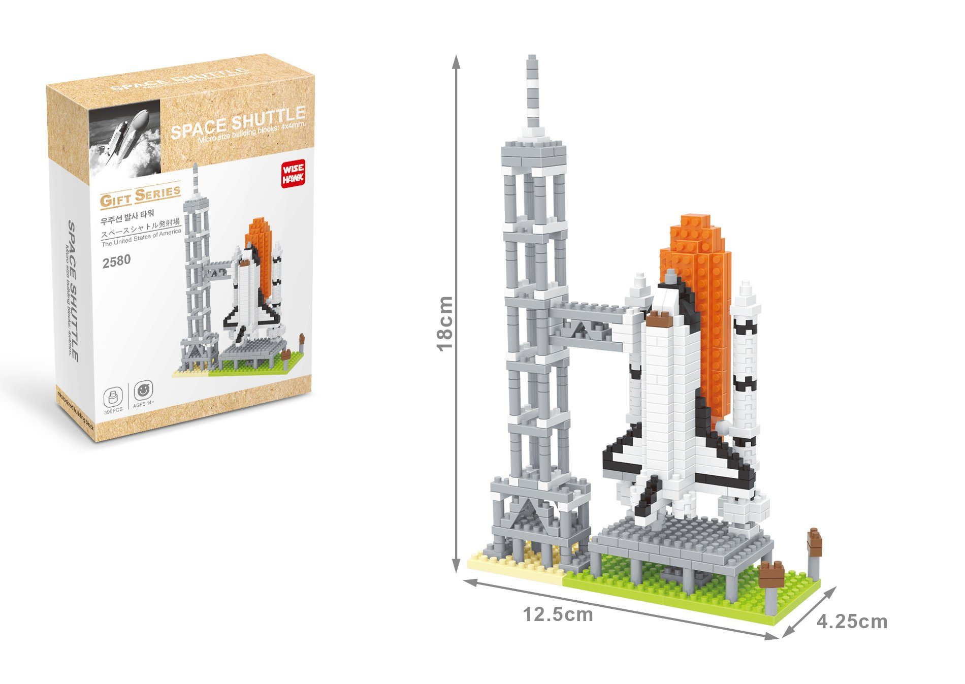 Tinisu Konstruktions-Spielset Space Shuttle NASA Modell LNO Micro-Bricks Bausteine