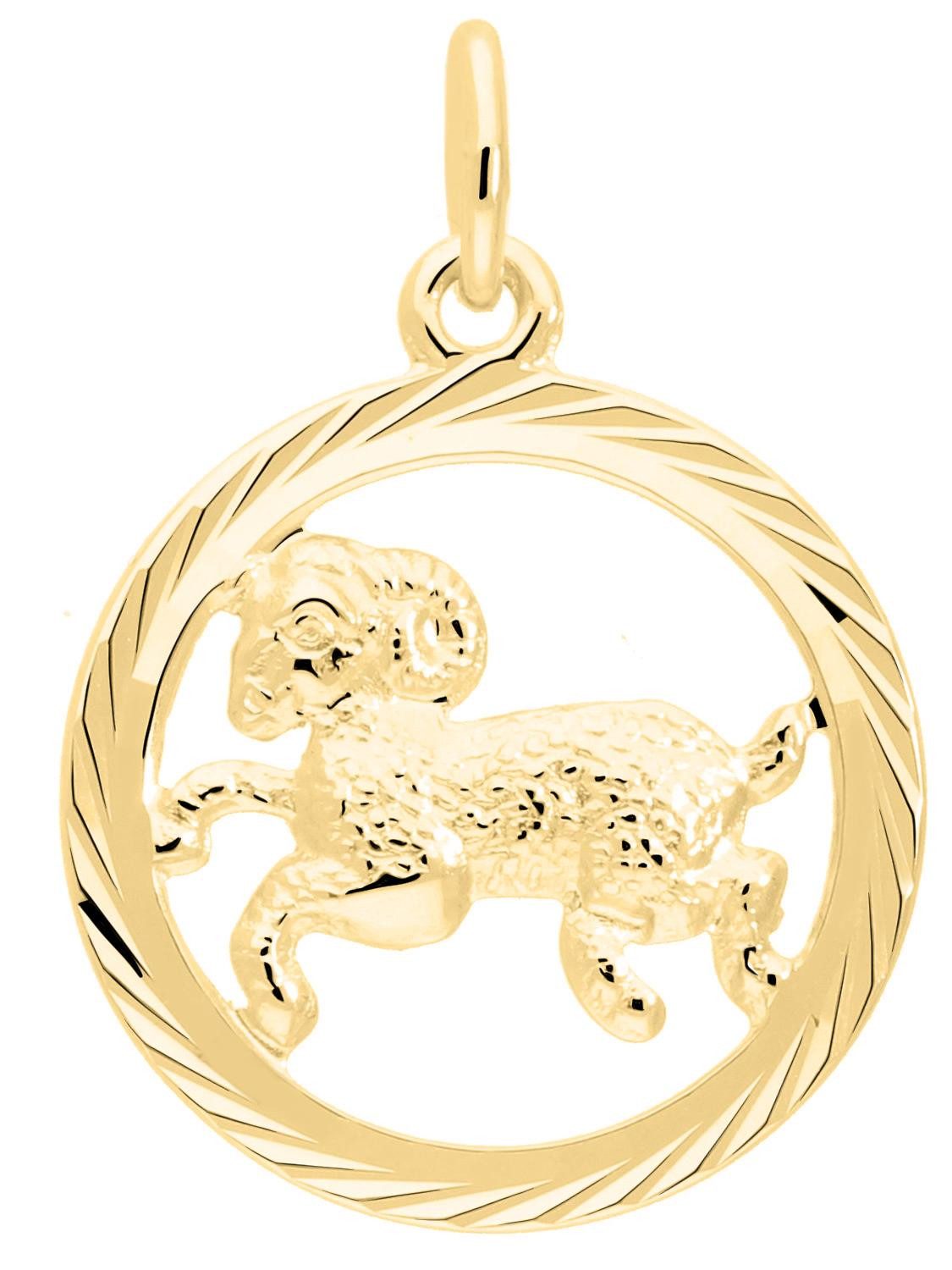 My Gold Sternzeichenanhänger Damen & Herren WIDDER Sternzeichen Kettenanhänger Gold 333 - Gavno (Set, 1-tlg., inkl. Schmuckbox), Geschenke