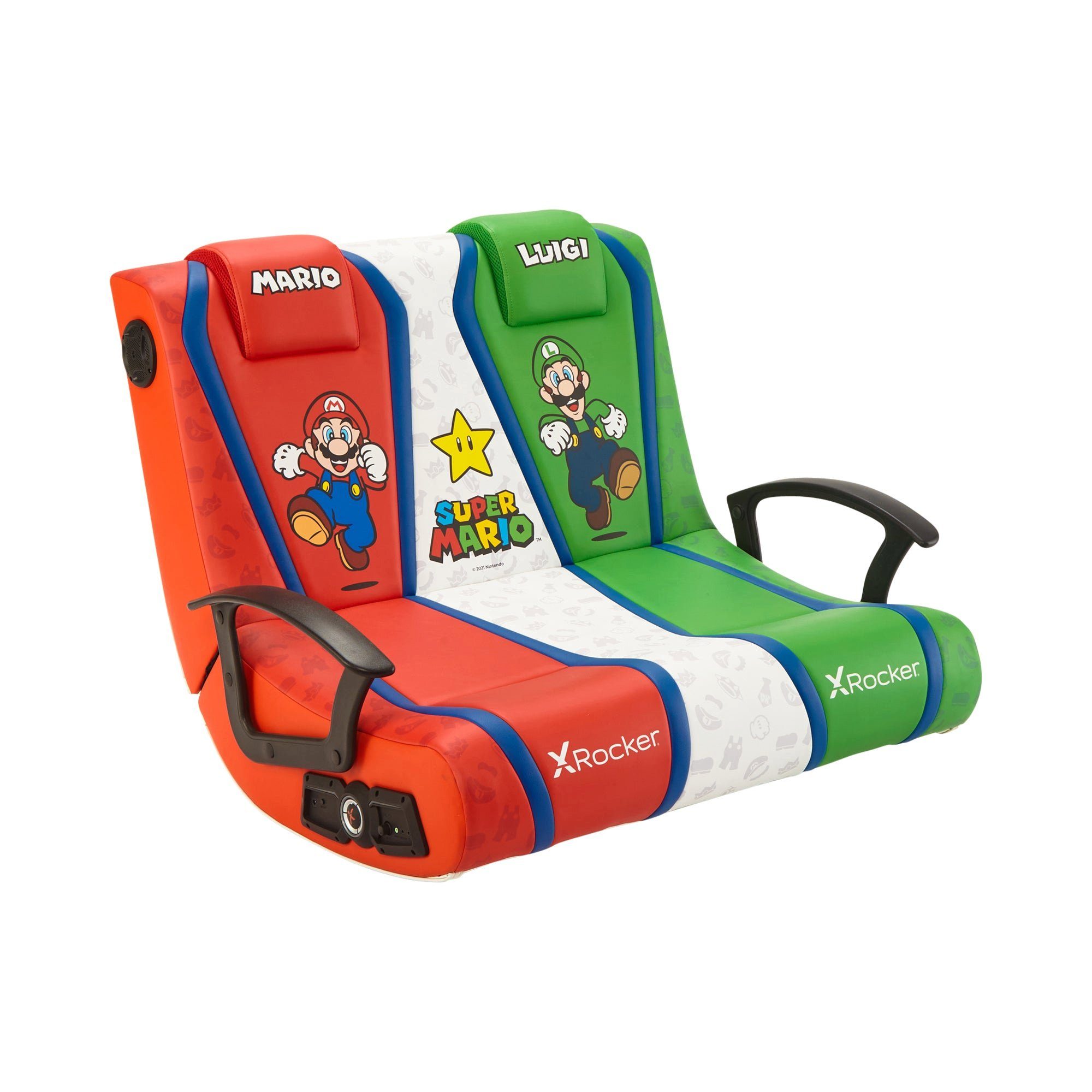 X Rocker Kindersessel Nintendo Super Mario Dual Floor Rocker Bodensessel mit 2.1 Soundsystem, für Kinder