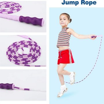 LENBEST Springseil Springseil Springseil Kinder, Jump Rope mit Weichen Perlen Verstellbare